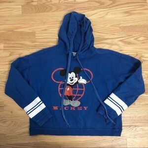 Vintage Mickey Mouse Sweatshirt Medium Hooded Women’s Blue Disney